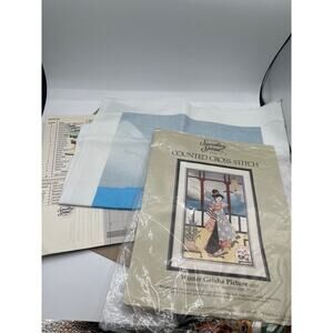 Vintage Something Special Winter Geisha Counted Cross Stitch Kit Open !